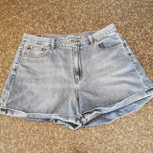 American Eagle High Waisted Denim Mom Shorts